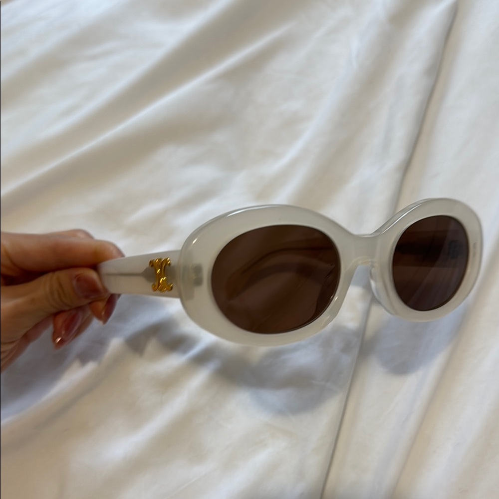 White Oval Sunglasses